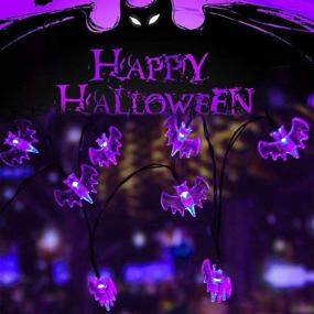 img 3 attached to 🦇 LCHUANG Halloween String Lights - 10ft 20 LEDs Purple Bat Decorations for Indoor and Outdoor - Battery Powered Halloween Decor Lights