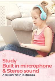 img 3 attached to 🎧 E5 Kids Bluetooth 5.0 Wireless Headphones with Microphone, Over Ear Volume Control, 85dB/93dB Limit, 40H Playtime, Sharing Function, for School, iPad, Tablet, Boys, Girls