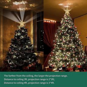 img 3 attached to 🎄 AOYOO Christmas Tree Topper Lighted Star with LED Rotating Snowflake Projector: Dazzling 3D Glitter Snow Lights for Stunning Christmas Tree Decorations