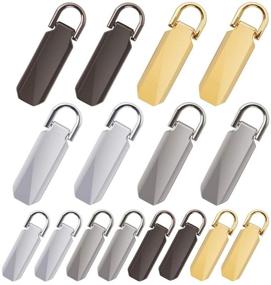 img 4 attached to 🧳 Premium 16-Piece Zipper Pull Luggage Set: Heavy Duty Replacement Tabs for Clothes, Suitcases, Backpacks & DIY Crafts | 2 Sizes, 4 Colors