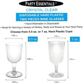 img 3 attached to Винные бокалы "Party Essentials" объемом 5,5 унций - упаковка из 50 штук: прочный пластик, двухчастное исполнение!