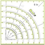 🧵 multifunctional patchwork quilt acrylic ruler with arcs & fans circle cutter - sewing supplies for diy crafts, cutting fabric, and tailoring - includes measuring tape. logo