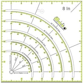 img 4 attached to 🧵 Multifunctional Patchwork Quilt Acrylic Ruler with Arcs & Fans Circle Cutter - Sewing Supplies for DIY Crafts, Cutting Fabric, and Tailoring - Includes Measuring Tape.