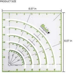 img 3 attached to 🧵 Multifunctional Patchwork Quilt Acrylic Ruler with Arcs & Fans Circle Cutter - Sewing Supplies for DIY Crafts, Cutting Fabric, and Tailoring - Includes Measuring Tape.