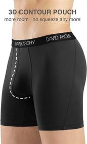 img 1 attached to 🩲 DAVID ARCHY 3 Pack Men's Moisture-Wicking Mesh Sports Underwear Highly Breathable Boxer Briefs