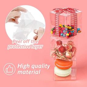 img 2 attached to 🎁 100pcs VGoodall Clear Favor Boxes - Transparent Cube Boxes for Wedding, Party, Baby Shower, Bridal Shower