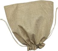 🎁 set of 10 sanrich 14"x14" burlap bags with drawstring - ideal for large gift wrapping, party favors, christmas gifts, and drawstring sack logo