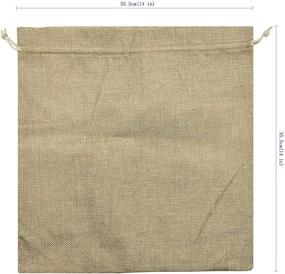 img 1 attached to 🎁 Set of 10 Sanrich 14"x14" Burlap Bags with Drawstring - Ideal for Large Gift Wrapping, Party Favors, Christmas Gifts, and Drawstring Sack