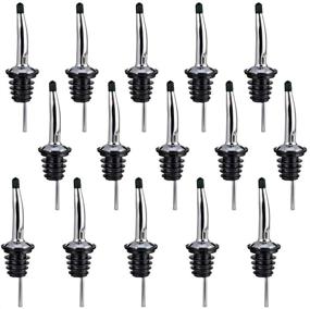 img 4 attached to 🍾 Swpeet 15 Pcs Stainless Steel Liquor Bottle Speed Pourers with Tapered Spout and Rubber Dust Caps - Ideal for Pubs, Clubs, Restaurants, Bars, Coffee Shops, and Diners