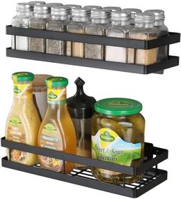 img 4 attached to 🌶️ RedCall Large Spice Rack Organizer for Cabinet or Wall Mount, 2 Pack Hanging Spice Shelf Storage for Kitchen, Space Saving Seasoning Rack, Sturdy Cupboard Pantry Door Spice Racks, Shower Caddy