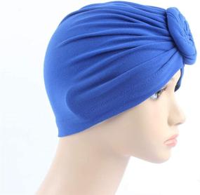 img 2 attached to Стильная женская турбанная африканская печать узел повязка на голову Джемпер - идеальная шапка при потере волос (4 упаковки/6 упаковок)