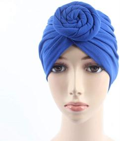 img 3 attached to Stylish Women Turban African Pattern Knot Headwrap Beanie Pre-Tied Bonnet - Ideal Hair Loss Hat (4Pack/6Packs)
