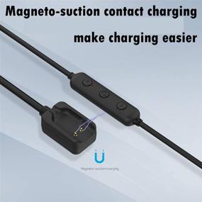 img 1 attached to Bluetooth-гарнитура для мобильного телефона с магнитным ошейником, микрофоном, высококачественным стерео звуком, длительным временем работы 15 часов (красная)