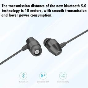 img 2 attached to Bluetooth-гарнитура для мобильного телефона с магнитным ошейником, микрофоном, высококачественным стерео звуком, длительным временем работы 15 часов (красная)