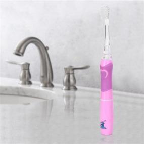 img 2 attached to 🦷 ToiletTree Products Poseidon Kids Sonic Toothbrush with LED Lights, Pink