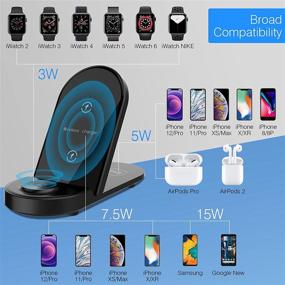 img 3 attached to Flashda 15W Fast 3-in-1 Wireless Charging Stand for iPhone, AirPods, and Samsung - Foldable Charging Dock