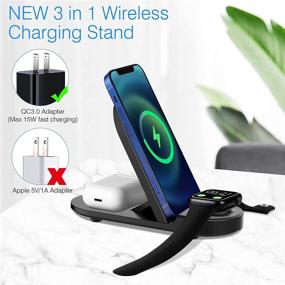 img 2 attached to Flashda 15W Fast 3-in-1 Wireless Charging Stand for iPhone, AirPods, and Samsung - Foldable Charging Dock