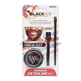 img 1 attached to Набор для барбера "Barber Detailing Kit: Black Ice - Enhance Beard & Mustache, Sharp Hairline Brush, Color (Darkest Brown)