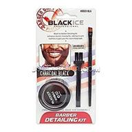 набор для барбера "barber detailing kit: black ice - enhance beard & mustache, sharp hairline brush, color (darkest brown) логотип