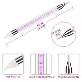 img 2 attached to 💎 Anezus 4Pcs Wax Pencil for Rhinestones with Rhinestone Pickup Tool - Jewel Gems, Crystals, Studs Picker, Dotting Pen Rhinestone Applicator - Nail Art DIY Decoration Essentials