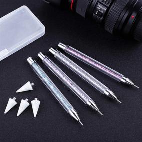 img 1 attached to 💎 Anezus 4Pcs Wax Pencil for Rhinestones with Rhinestone Pickup Tool - Jewel Gems, Crystals, Studs Picker, Dotting Pen Rhinestone Applicator - Nail Art DIY Decoration Essentials