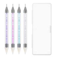 💎 anezus 4pcs wax pencil for rhinestones with rhinestone pickup tool - jewel gems, crystals, studs picker, dotting pen rhinestone applicator - nail art diy decoration essentials logo