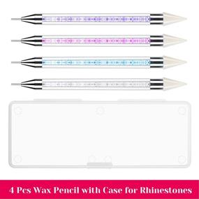 img 3 attached to 💎 Anezus 4Pcs Wax Pencil for Rhinestones with Rhinestone Pickup Tool - Jewel Gems, Crystals, Studs Picker, Dotting Pen Rhinestone Applicator - Nail Art DIY Decoration Essentials