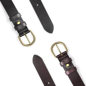 img 3 attached to 👗 WHIPPY Women's Leather Belt: Stylish Waist Belt with Brushed Alloy Buckle, Ideal for Pants, Dresses & Jeans