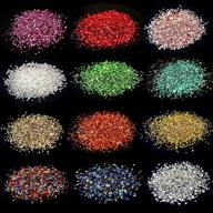 🎨 vibrant 12-color crushed glass metallic chips for diy crafts and nail art (52g) logo