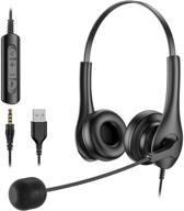 headset microphone cancelling computer comfort fit logo