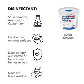 img 2 attached to 🧼 ROSMAR SaniDry Disinfecting Wipes: 300 Count, EPA Approved, Unscented, White, Nonabrasive - Ideal for Health Facilities, Schools, Industrial, Household Cleaning