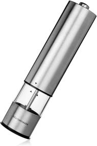 img 4 attached to Battery Operated Pepper Grinder with Light - Stainless Steel Salt 🔋 or Pepper Mill - Sleek Modern Design - Easy Grip and Use