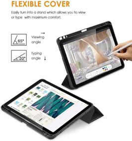 img 1 attached to 📱 DTTO iPad Pro 11 inch Case 2021/2020/2018: Slim Trifold Stand with Pencil Holder, Black