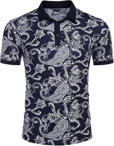 img 4 attached to 👔 Sleeve Paisley Floral Printed Men's Shirts by COOFANDY