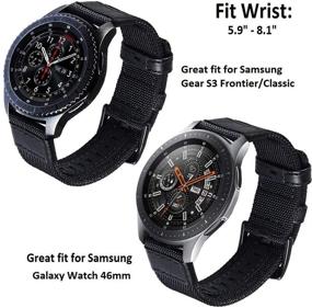 img 3 attached to 🔵 Olytop 22-мм быстроразъемный нейлоновый ремешок для Galaxy Watch 3 45 мм / 46мм, Gear S3 Frontier - черный + синий