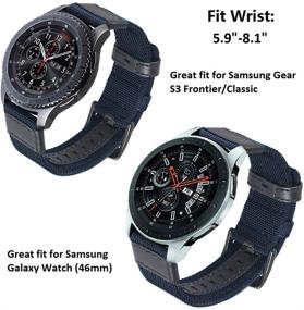 img 2 attached to 🔵 Olytop 22-мм быстроразъемный нейлоновый ремешок для Galaxy Watch 3 45 мм / 46мм, Gear S3 Frontier - черный + синий