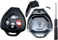 keyless entry remote control replacement case - 4 buttons key fob shell for toyota camry avalon corolla venza matrix rav4 yaris - no cutting required logo