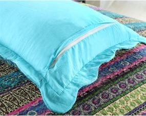 img 2 attached to Уютный и стильный комплект одеяла NEWLAKE с полосатым жаккардовым узором из хлопка для кровати размером "Queen