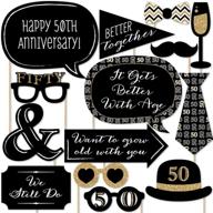 50th anniversary photo booth props kit - big dot of happiness - 20 count logo