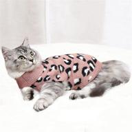 untyo cat sweater: soft and warm leopard print clothes for small cats and dogs - suitable for indoor and outdoor use (pink, size small) logo