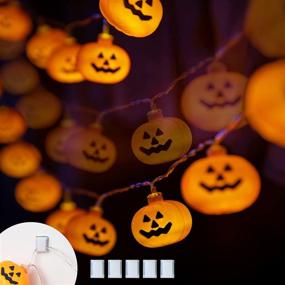 img 4 attached to 🎃 Varmax Halloween Lights String - 40 LED 17FT Pumpkin Lights, USB Powered with 8 Lighting Modes for Indoor/Outdoor Decor