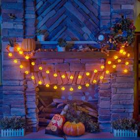 img 1 attached to 🎃 Varmax Halloween Lights String - 40 LED 17FT Pumpkin Lights, USB Powered with 8 Lighting Modes for Indoor/Outdoor Decor