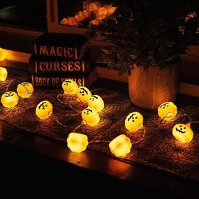 img 2 attached to 🎃 Varmax Halloween Lights String - 40 LED 17FT Pumpkin Lights, USB Powered with 8 Lighting Modes for Indoor/Outdoor Decor