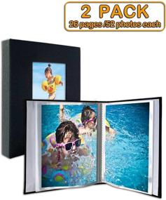 img 2 attached to 📷 Small Photo Album 4x6 - Clear Pages, Linen Cover - Pack of 2 | Holds 52 Photos | Brag Book for 4x6 Pictures | Black Fabric