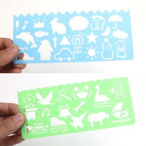 img 2 attached to SHININGSOUL 7 Pcs Colorful Plastic Drawing Stencils Set for Kids Boys Girls: Animal Templates for DIY Crafts