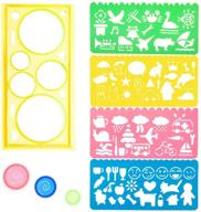 shiningsoul 7 pcs colorful plastic drawing stencils set for kids boys girls: animal templates for diy crafts logo