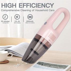 img 2 attached to Compact Pink Cordless Car Vacuum Cleaner – Portable Handheld, 120W Powerful Suction at 5K Pa, Lithium-ion Battery & Charging Technology, Ideal for Sailboats, Homes, and Cars