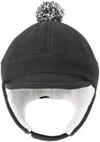 img 3 attached to Warm Winter Hat with Earflaps for Toddler Boys - Baseball Hat Style with Visor and Cozy Fleece Caps