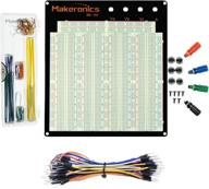 makeronics solderless 3220 tie-points experiment plug-in breadboard super kit with aluminum back plate and 140 u-shape jumper wires + 65 jumper wires for prototyping circuit/arduino logo