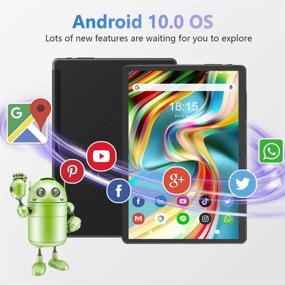 img 1 attached to 📱 Latest Update 10 Inch Android 10 Tablet - Octa-Core Processor, 32GB Storage, Dual 13MP+5MP Camera, WiFi, Bluetooth, GPS, Expandable to 128GB, IPS Full HD Display (Black)